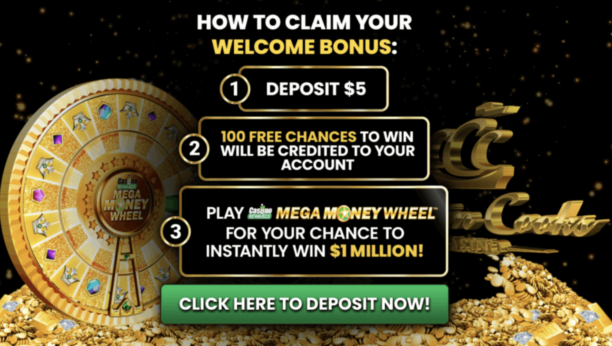 Captain Cooks Casino Website Interface